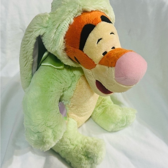 AUTHENTIC DISNEY Winnie the Pooh TIGGER Green EASTER Bunny Costume 13” Plush - Picture 2 of 6